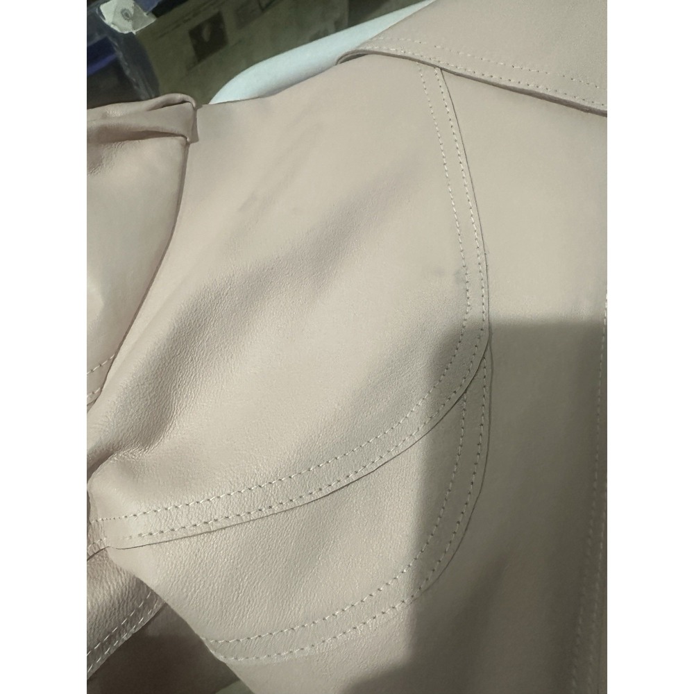 Spiegel Genuine Leather Jacket Pink Blush Puff Sleeve Y2K Cropped Women's Size 4 - Picture 11 of 16